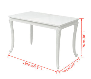 vidaXL Luxury Dining Table 120x70x76 cm