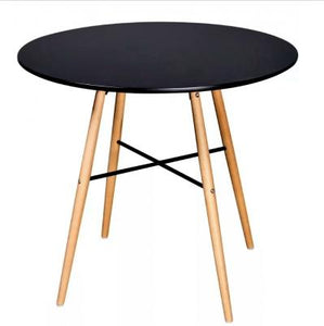 VidaXL High Quality Dining Table MDF Round Matte White/Black