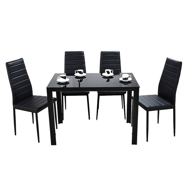 PANANA Glass Dining Table Set with 4 or 6 Chairs