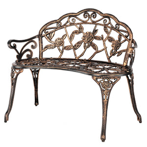 ELLE 38.5" Cast Aluminum Outdoor Bench