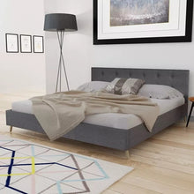 Load image into Gallery viewer, VidaXL Dark Grey Bed with Fabric Padding
