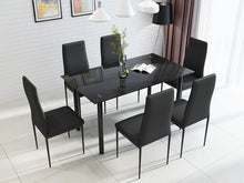 Load image into Gallery viewer, PANANA Glass Dining Table Set with 4 or 6 Chairs